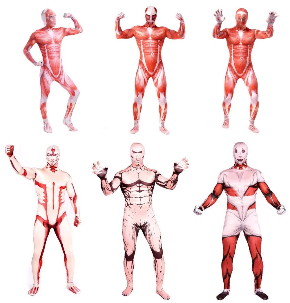 Ataque em titan shingeki não kyojin gigante/eren jeager/reiner braun/annie lionheart zentai ternos traje