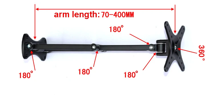 CY05 Aluminum Alloy 360 Degree Full Rotation Retractable 14-27 inch Monitor Holder Arm LCD LED Flat Panel TV Wall Mount