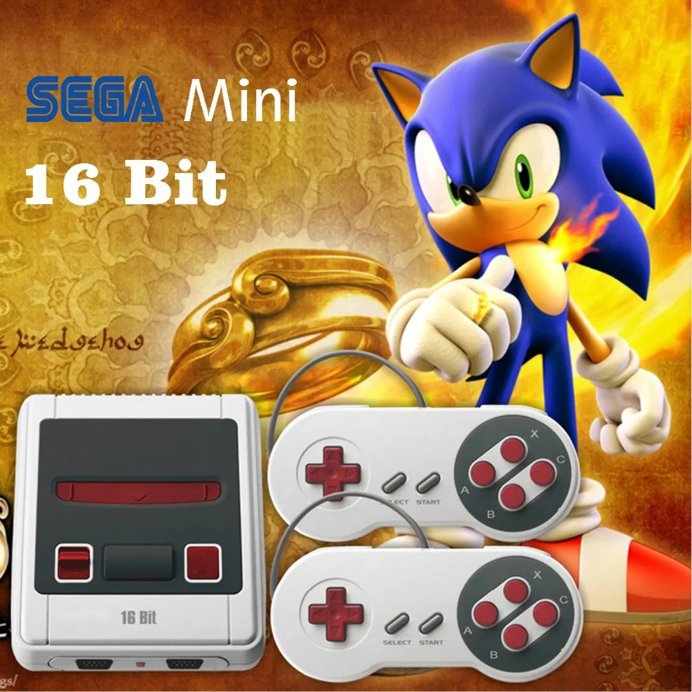 Retro Mini TV Video Game Console For Sega MegaDrive 16 Bit Games with 167 Different Built-in Games Two Gamepads AV Out