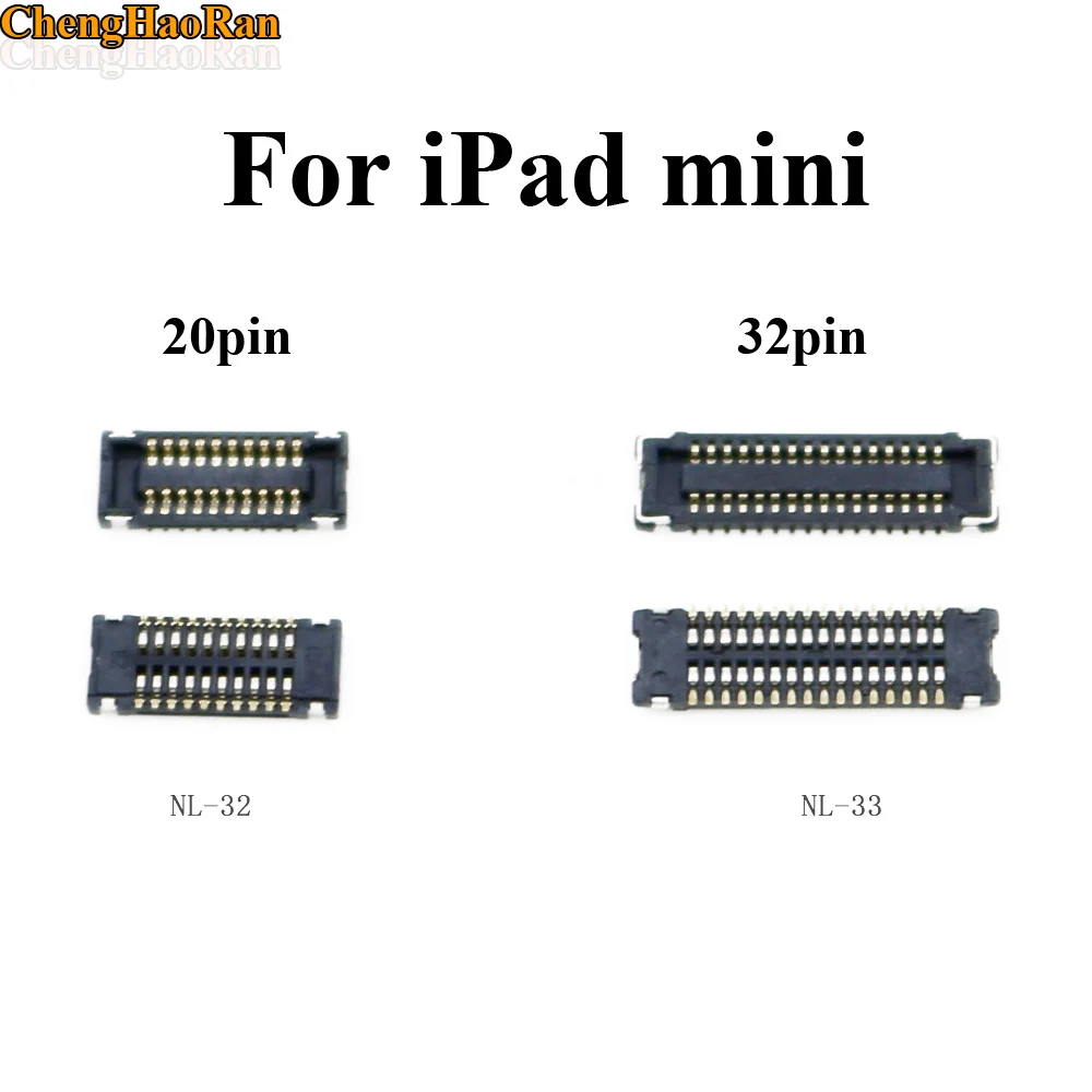 ChengHaoRan 1pcs FPC Connector For iPad 2 3 4 5 mini 4 display LCD Touch Connector 20pin 32pin 20p 32p Repair Parts