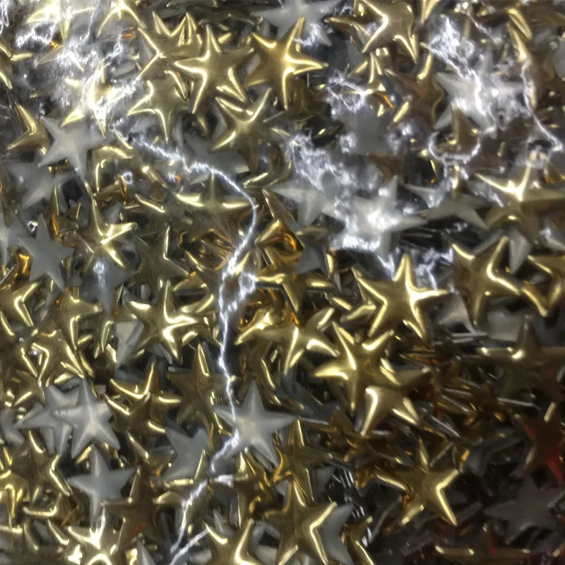 300pcs 6*6mm Gold Star Shape Hot fix Nailheads FlatBack Rhinestuds Iron Glue on Studs And Spikes For Garments DIY Accessories