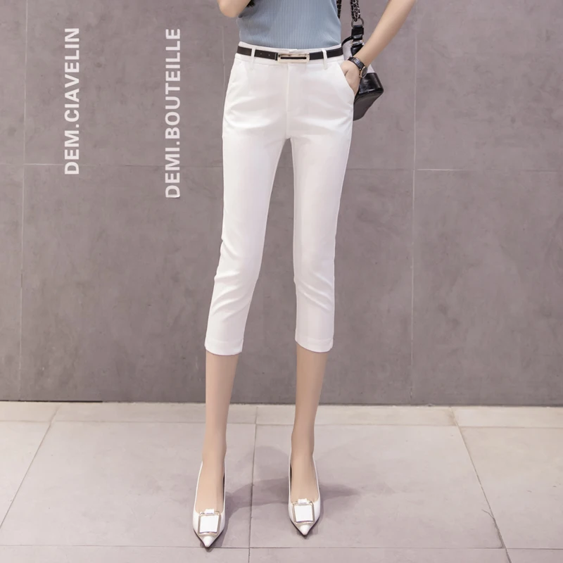 Pants For Women Trousers Summer High Elasticity Office Lady Pant Capri 2019 New Fashion Formal Trouser For Ladies Pencil Pants