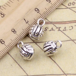 10pcs Charms 3D Volleyball 15x10x10mm Tibetan Bronze Silver Color Pendants Antique Jewelry Making DIY Handmade Craft