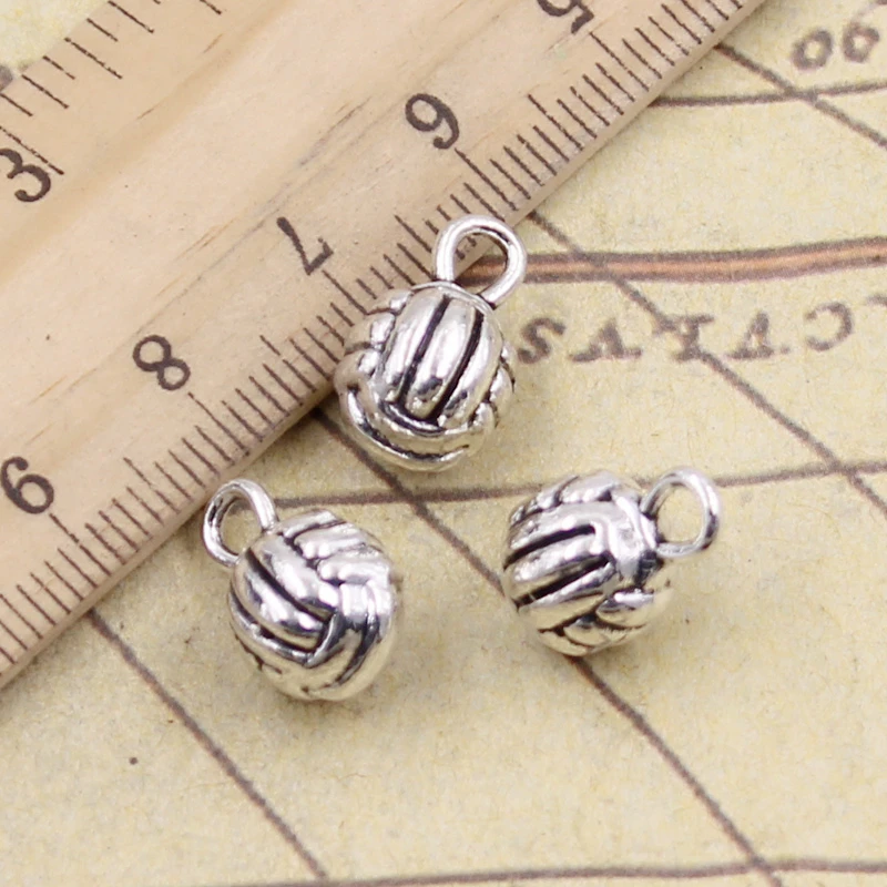 10szt Charms 3D siatkówka 15x10x10mm tybetański brąz srebrny kolor zawieszki antyczne tworzenia biżuterii DIY Handmade Craft