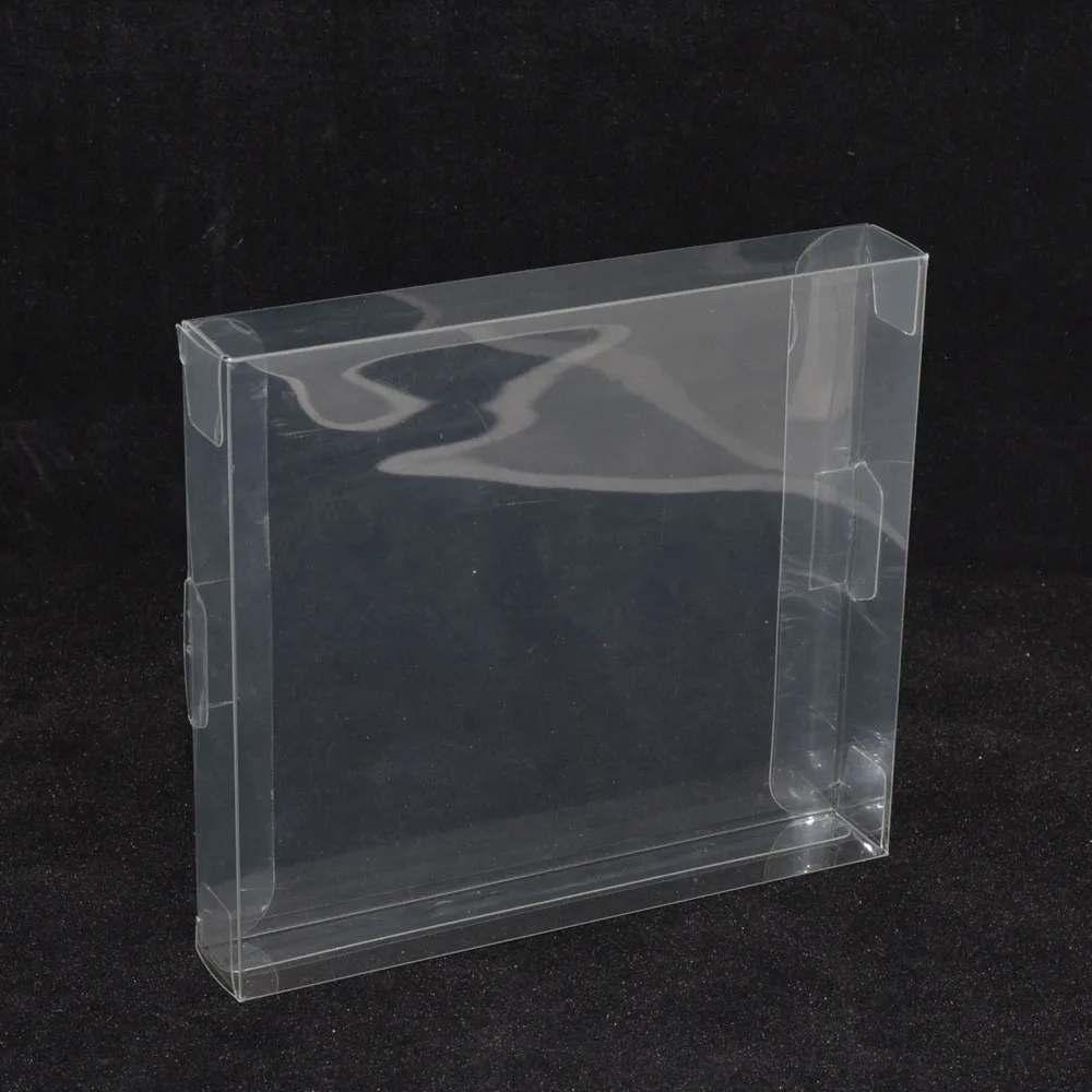 100PCS retail Transparent retail protective Plastic box Protector PET Case shell for PAL NTSC SNES CIB Game Cartridge