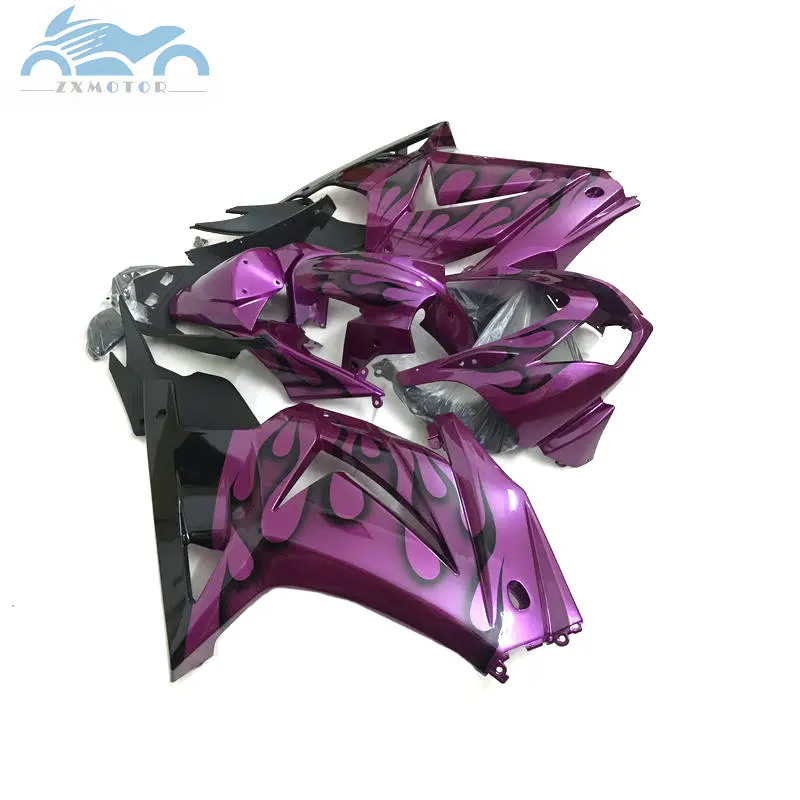 100% fitInjection fairings kit for Kawasaki 2008-2014 Ninja 250R ZX250 sport motorcycle fairing  EX250 08 09-14 purple flames