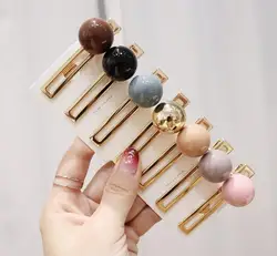 Selling New Candy Color Acrylic Ball Hair Clips Liu Hai Clip Korea Ball Side Clip Hairpin Hair Accessories Headwear