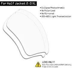 SmartVLT Sunglasses Replacement Lenses for Oakley Half Jacket 2.0 XL - Eclipse Grey Photochromic