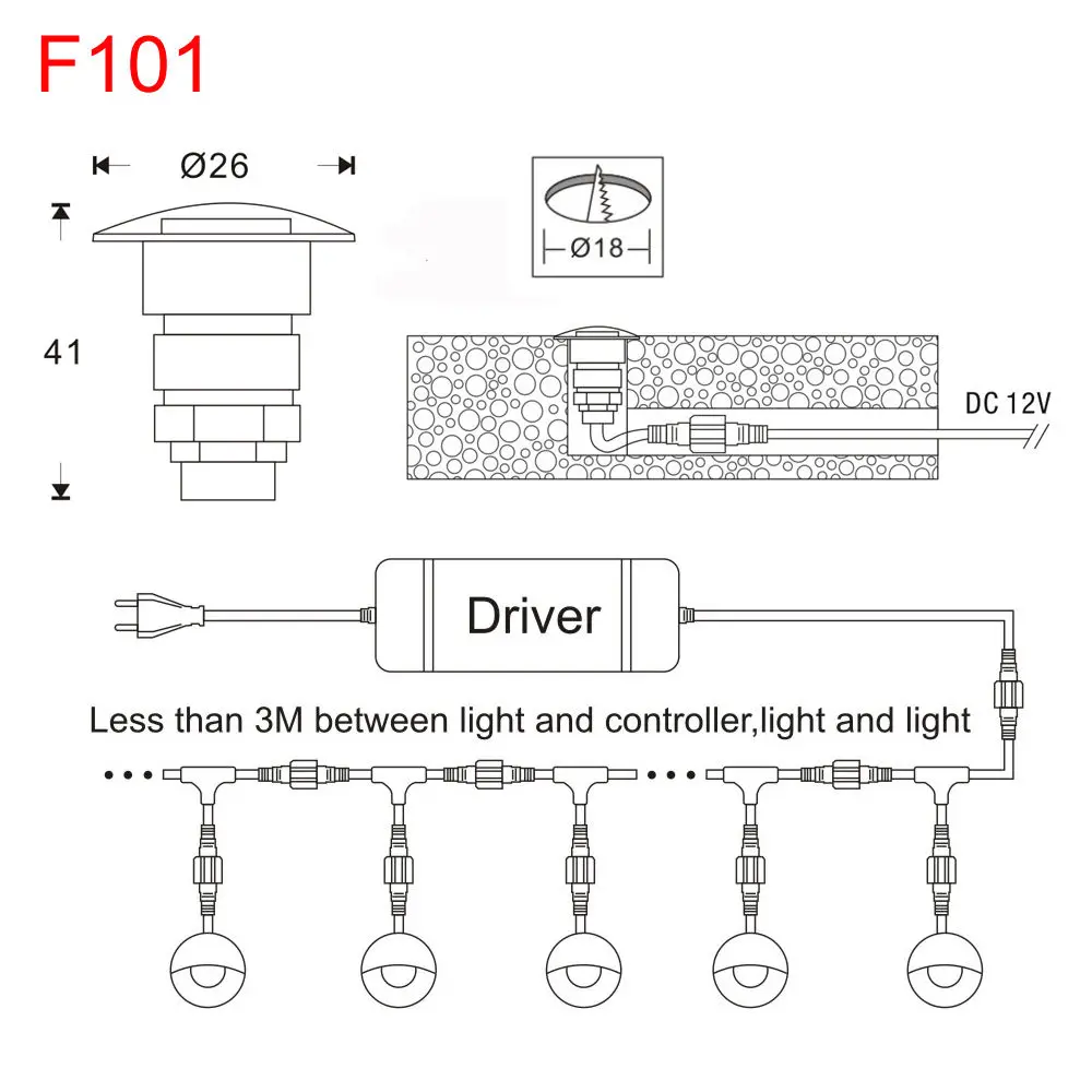 10X WIFI Smart Home 26mm Half Moon 12V RGB Multicolor Yard LED Deck Stair Step Lights for Alexa Echo Googlehome IFTTT Phone App