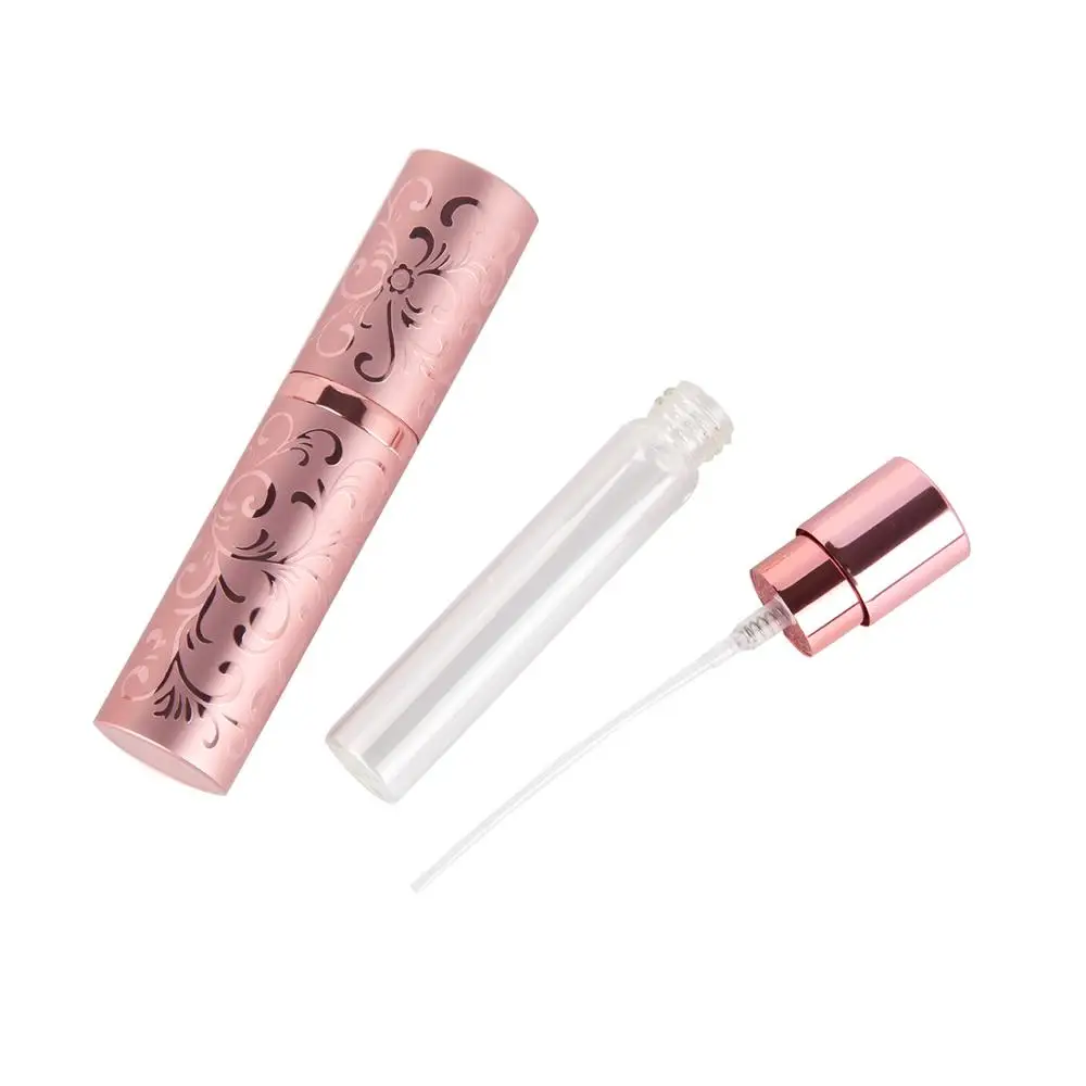 1pcs 10ML Rattan Pattern Refillable Perfume Bottle Aluminium Empty Spining Spray Dispenser Portable Travel Rotary Perfume Bottle