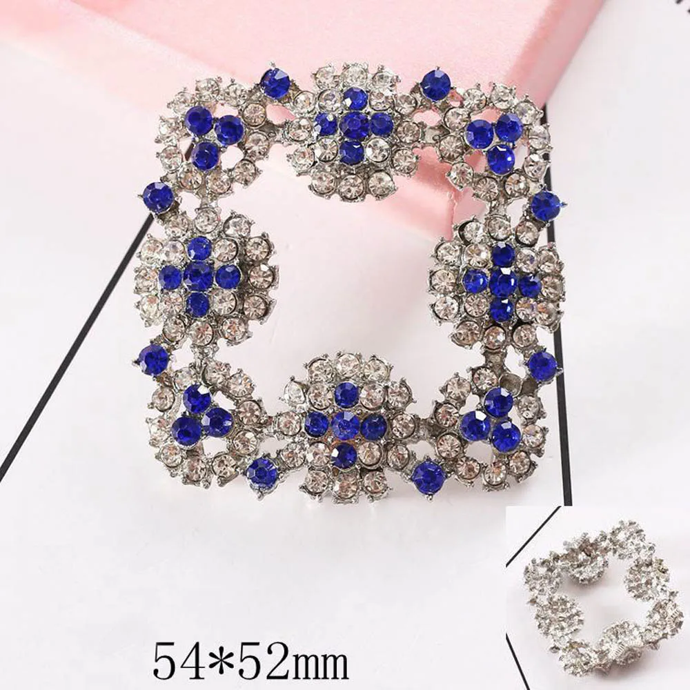 2 sztuk/partia Ocean Star pełna diamentowa kwadratowa klamra do butów Rhinestone przyciski do DIY akcesoria dekoracje ślubne buty napy