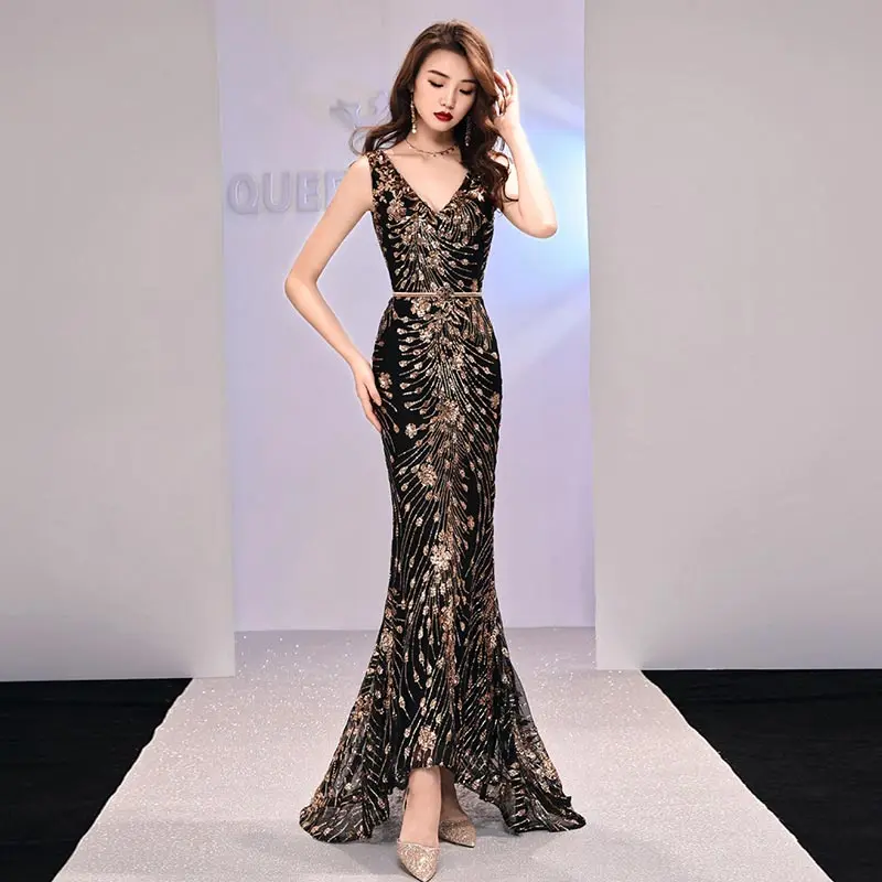 FADISTEE New ARRIVAL Elegant ชุดยาวพรรคพรหมชุดอย่างเป็นทางการชุดเลื่อมรูปแบบ Mermaid ชุดราตรี