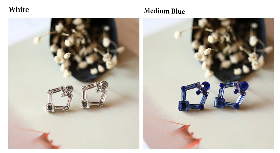 VEYO 6 Colour Novelty Stylish Geometric Rhinestone Stud Earrings for Women 2018 New Arrival Wholesale