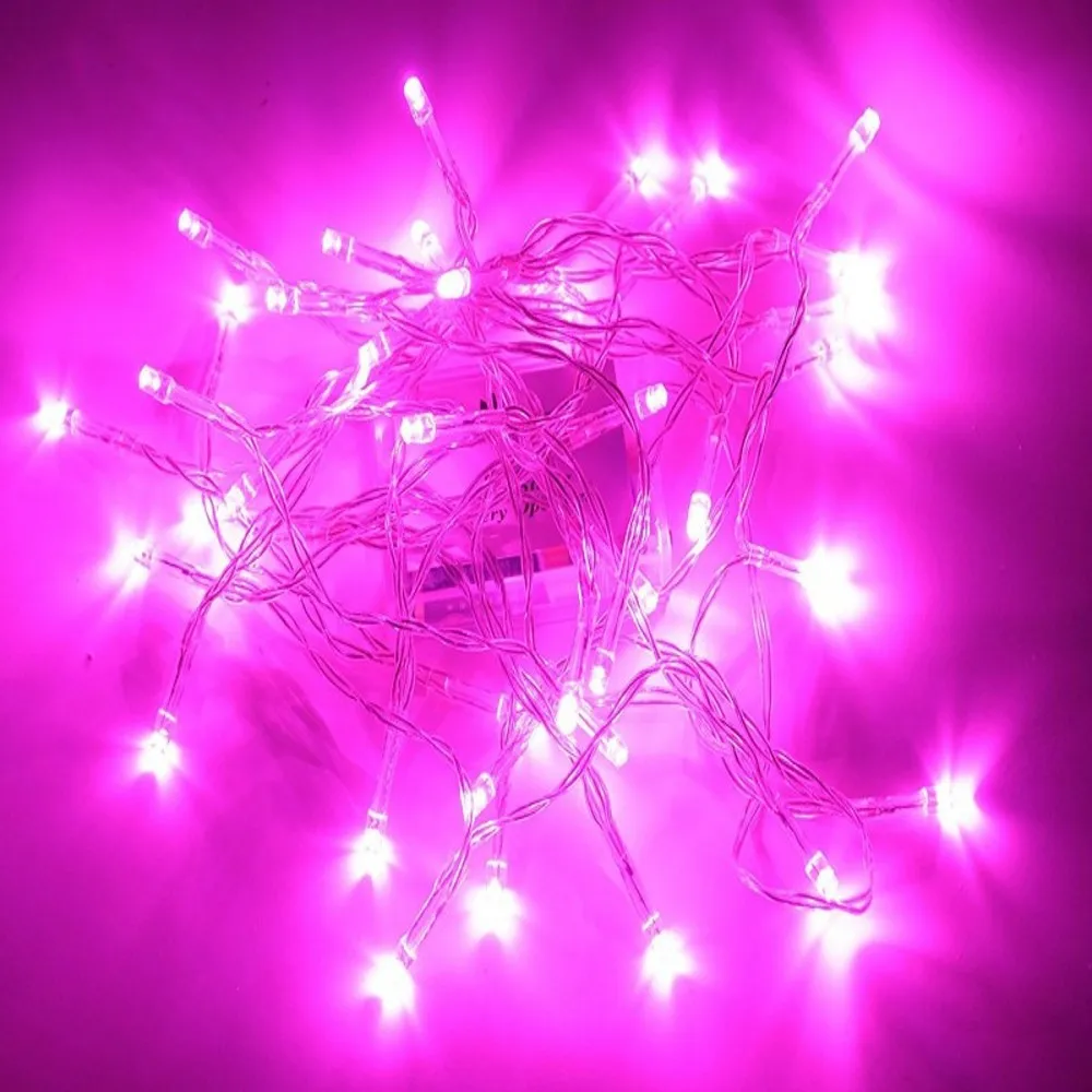 

pink 10M LED String Lights 3*AA Battery Operated Waterproof Fairy LED Christmas Lights For Holiday Party Wedding Decoration