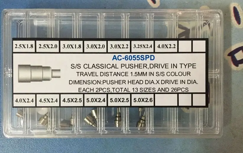 Gratis Verzending 1 Set Rvs S/S Klassieke Pusher Drive In Type Knop/Horloge Pusher