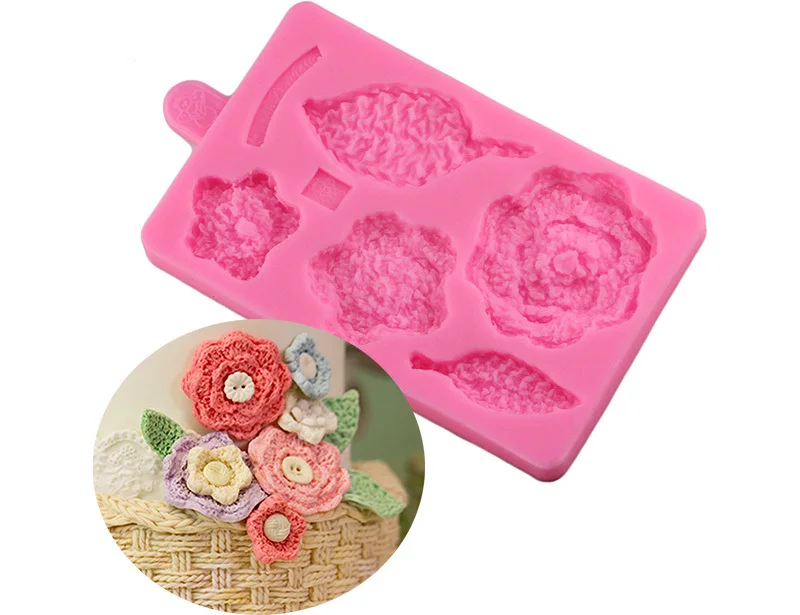 Luyou Flower Texture Cake Border Silicone Mold Flower Leaf Fondant Molds Cake Decorating Tools Chocolate Gumpaste Molds FM1519