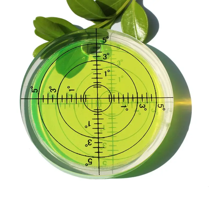 Universal Level Bubble Diameter 66mm Height 10mm Degree Mark Surface Round Circular Spirit Level 1PCS