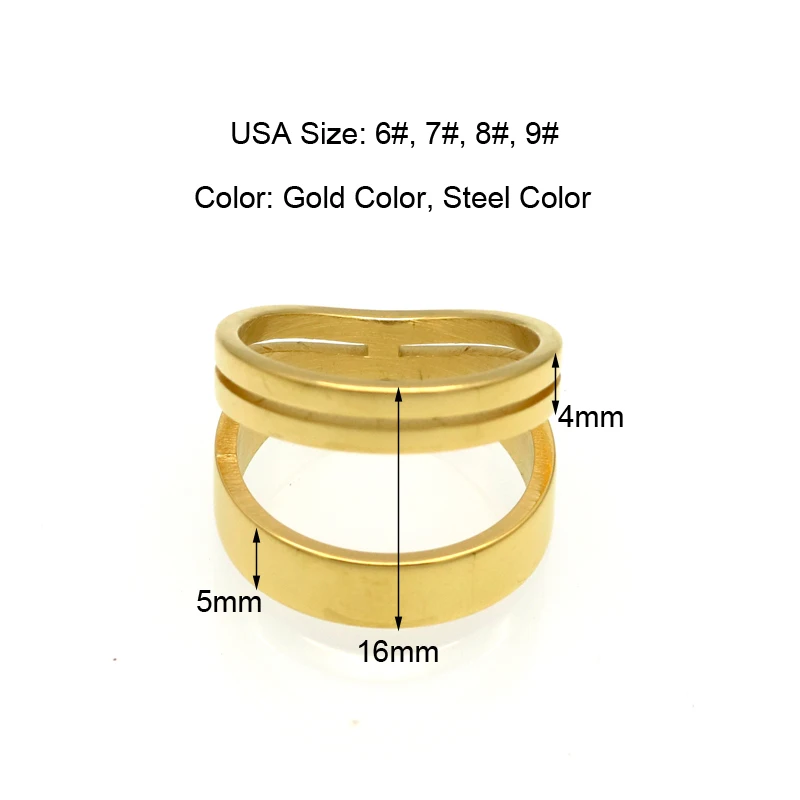 BORASI Stainless Steel Ring For Women Girls Austrian Unique Hollow Cute Rings Fashion Jewelry Gold & Silver Color Wholesale