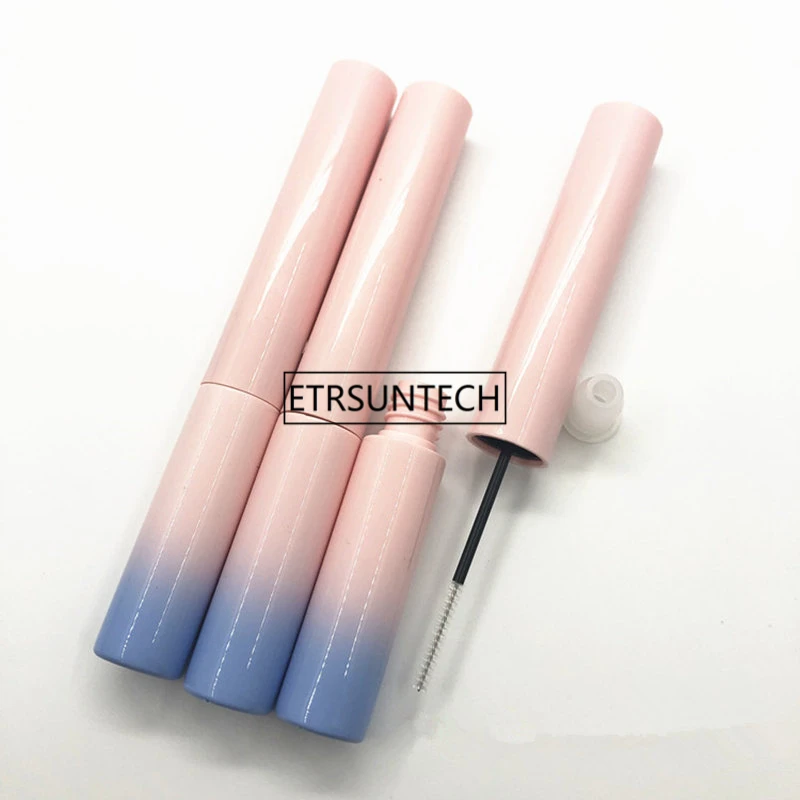 7ML Empty Cosmetic Makeup Gradient Pink Blue Mascara Tube with Thin Brush, Beauty Eyelashes Cream Refillable Bottle F1828