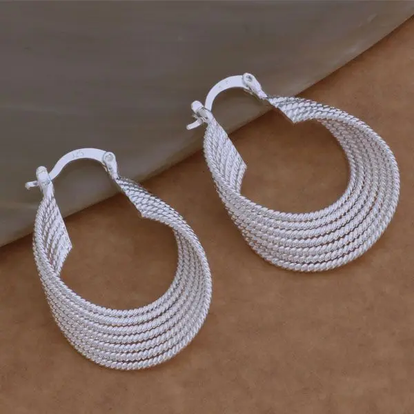 AE109 Hot  sterling  earrings ,   fashion jewelry , Multi-line  /bymakpta ajbajaia silver color