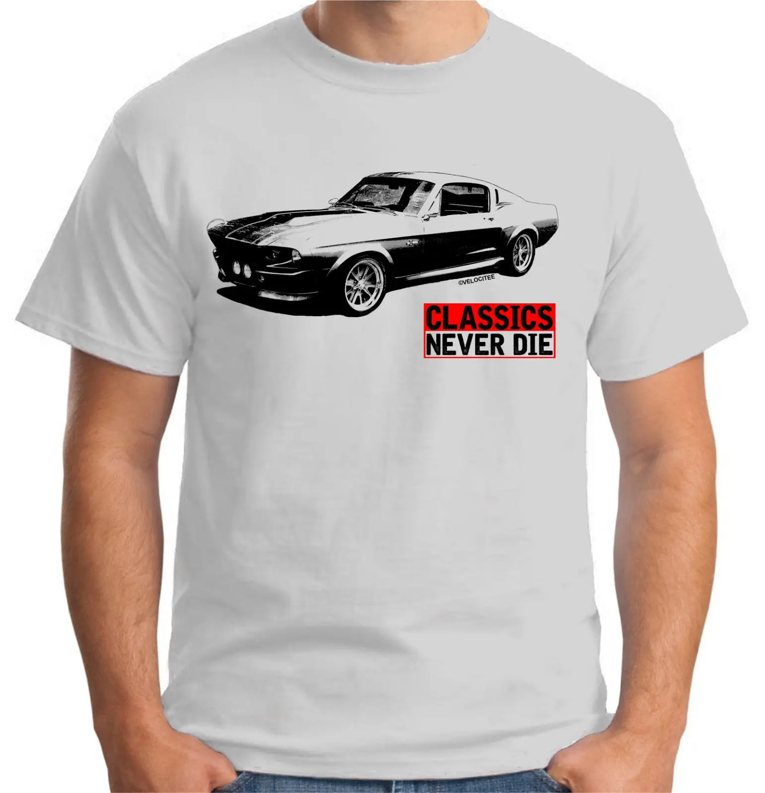 Men'S T-Shirt 2019 Newest Mens T-Shirt Classics Never Die American Car Mustang Fastback Base Shirt