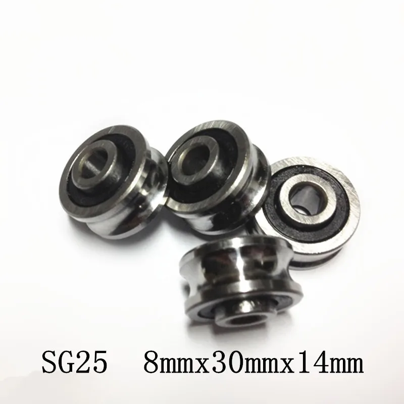 

5pcs SG25 U groove bearing 8mmx30mmx14mm double row sealed ball bearing for 10mm linear guide rail