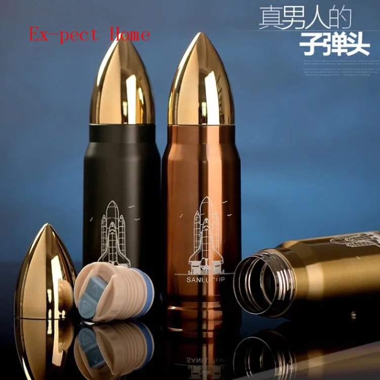 50pcs/lot 350ml 500ml Bullet Stainless Steel Vacuum Cup Thermos Mug Hot Water Flask Insulated Bottle