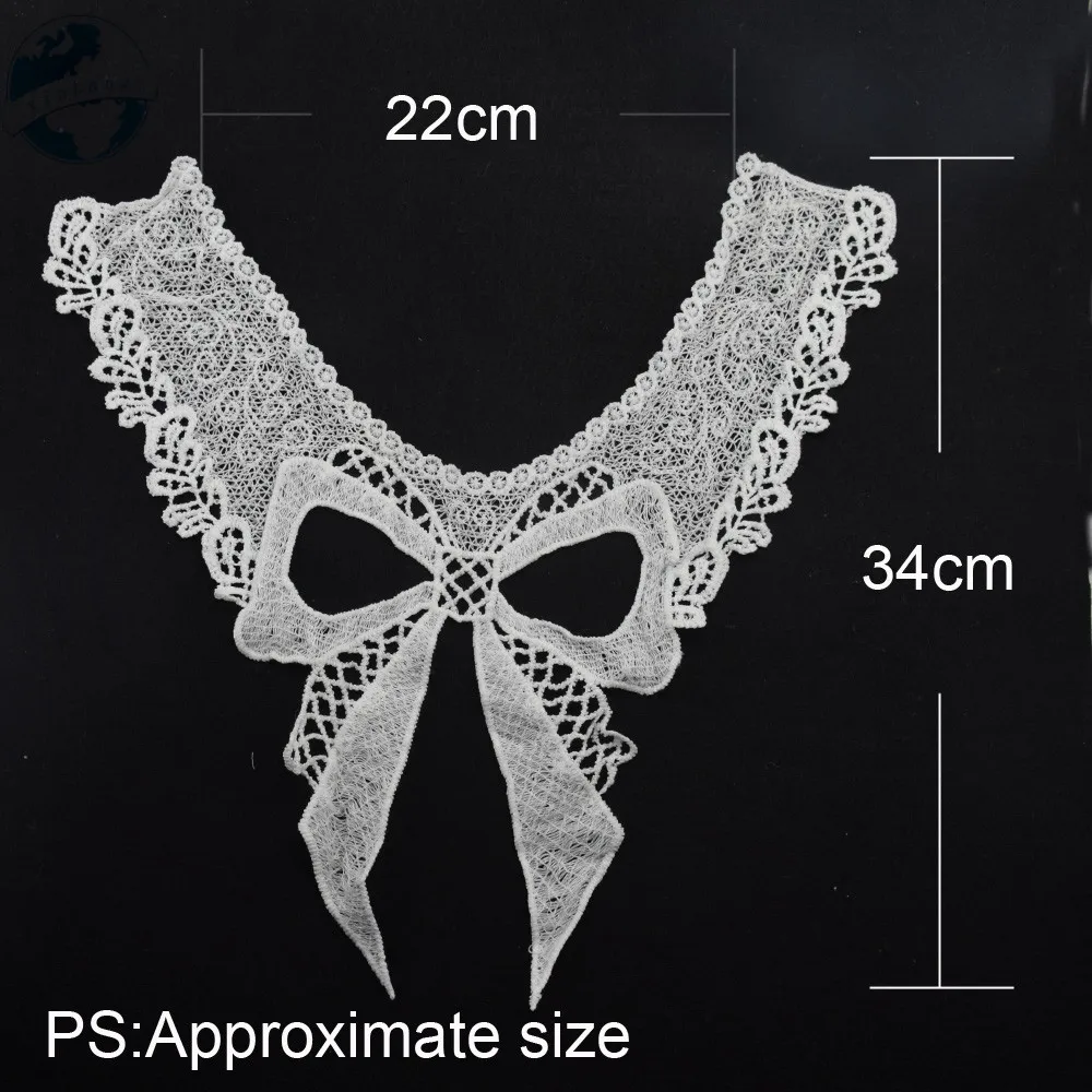 lace false collar  white embroidered fake lace collar trim diy women applique sewing supplies african guipure lace collars#3638