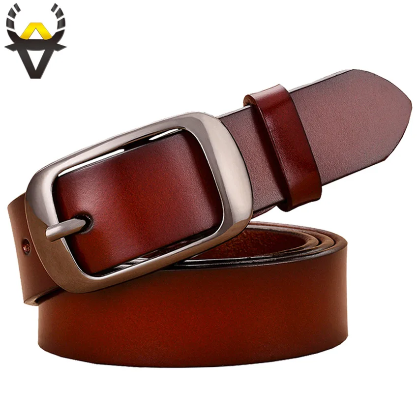 Fashion Genuine leather belts for women Quality Pin buckle woman belt Cow skin waist strap female girdle for jeans width 2.8 cm