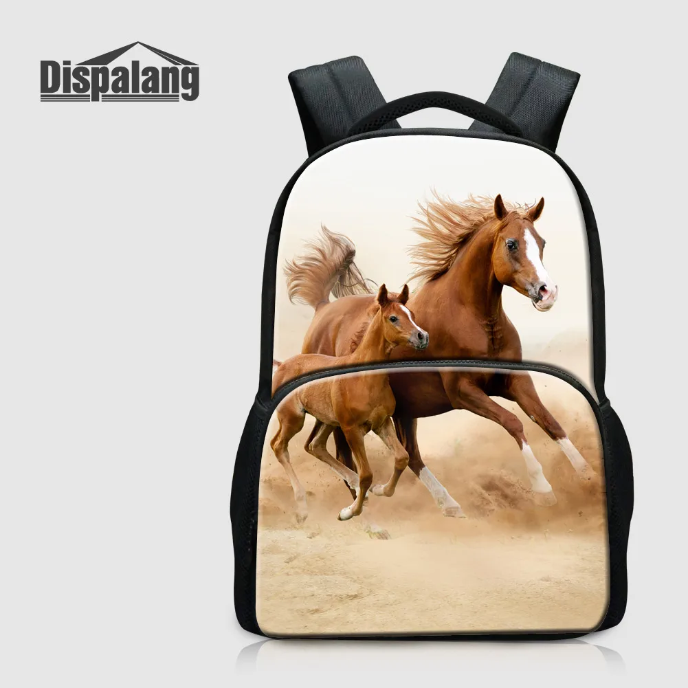 

Dispalang 17'' Large School Backpack Animal Horse Print Laptop Bag For Women Portable Computer Bookbag Men's Notebook Schoolbags