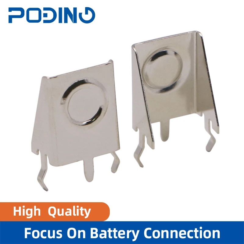 Poding Brand 14250 Battery Shrapnel Nickel Plated 1/2AA Battery Clips For Thu Hole Mount BC-596