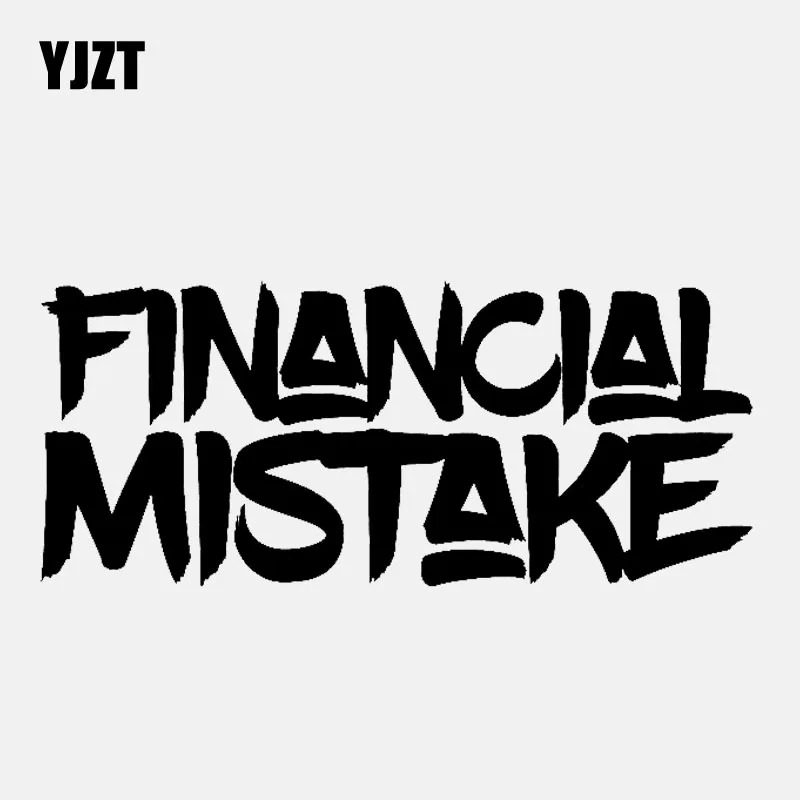 YJZT 13.7CM*5.7CM FINANCIAL MISTAKE Car Sticker Diesel Vinyl Decal Black/Silver C3-1019