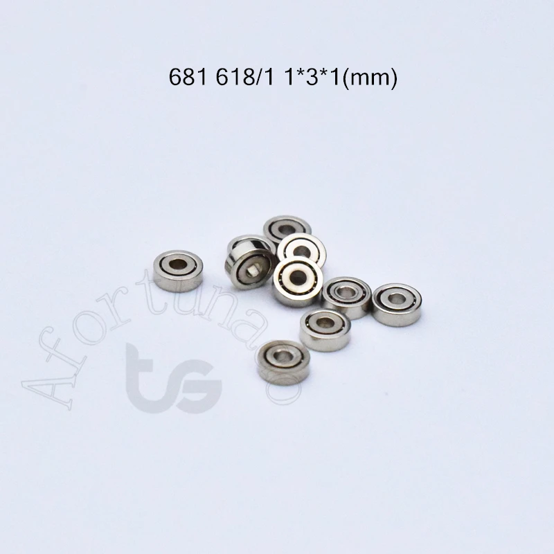 

681zz Bearing 10 Pieces 681-1zz 618/1 1*3*1(mm) free shipping chrome steel Metal Sealed High speed Mechanical equipment parts