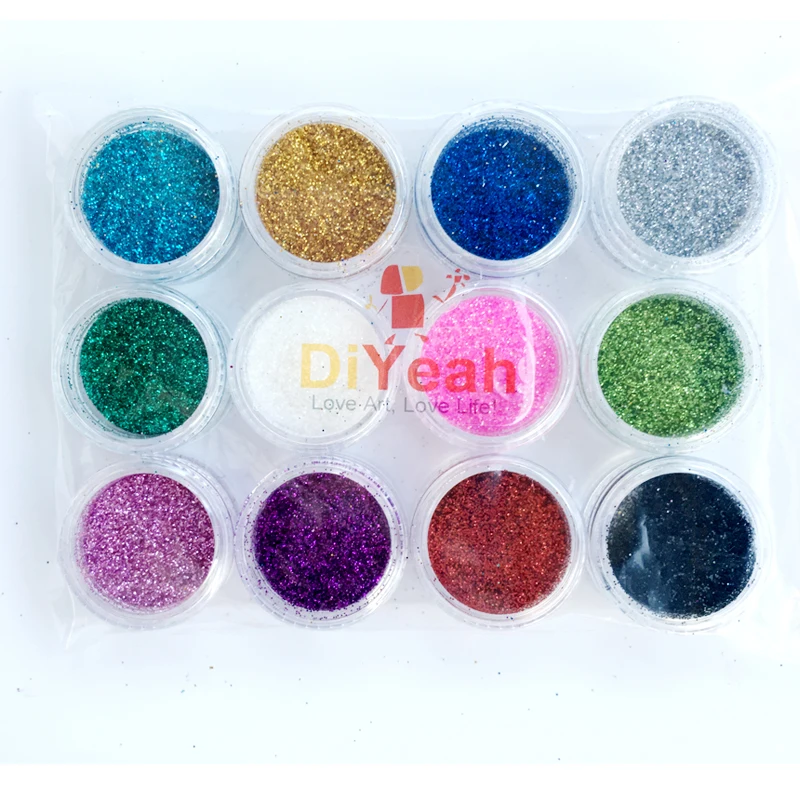 12 colori/lotto Glitter Tattoo Body Glitter Powder Shimmer Glitter tatuaggi polvere colori Nail Art acrilico Glitter polvere decorazione