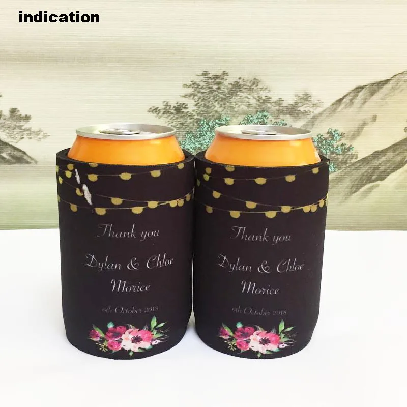 

100pcs Sublimation Neoprene Can Coolers Stubby Holder Custom Design For Wine Cooler For Wine Beer Food And Cans Wedding Gift