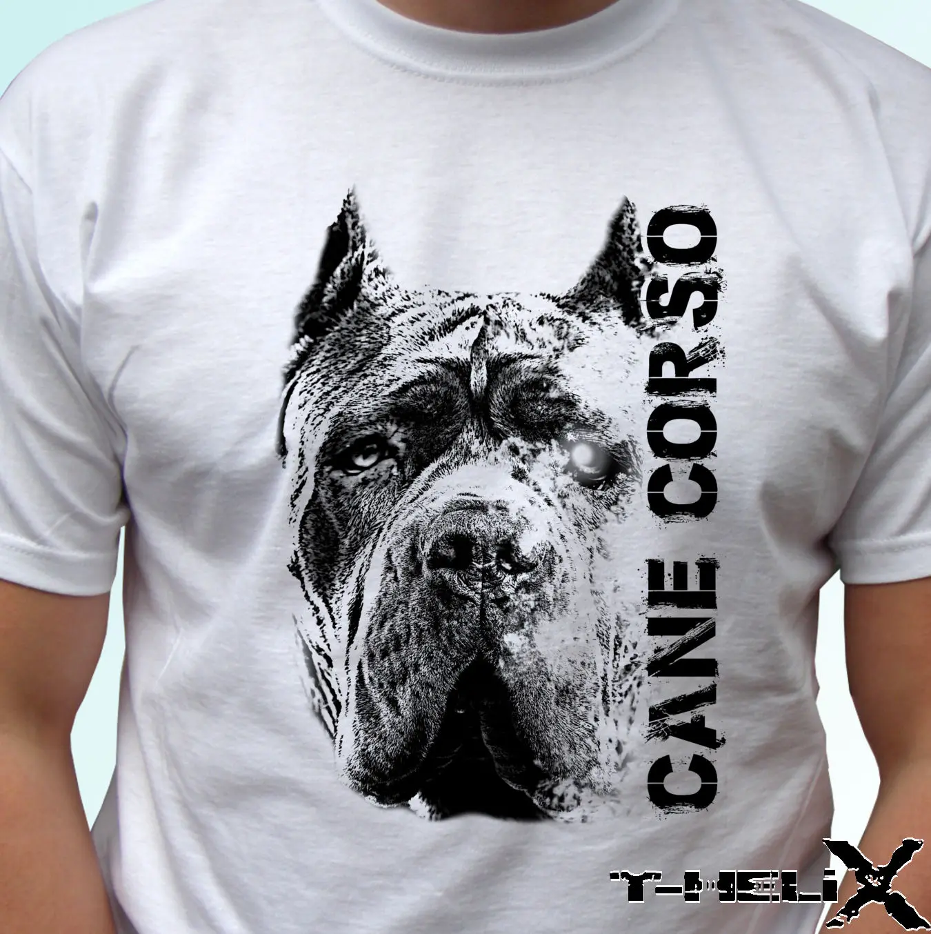 New Summer Fashion Men T Shirt Simple Short-Sleeved Cotton T-Shirt Cane Corso Head - Dog Customize T Shirts