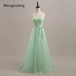 Robe de soiree 2024 Mint green/Purple/Pleat Long Bridesmaid Dresses Under 50 Wedding Party Dress vestido de noche prom dresses