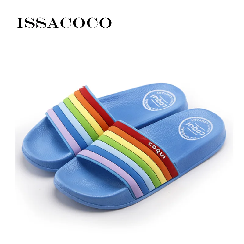 ISSACOCO – pantoufles d'été pour femmes, sandales à fond souple, chaussures de plage décontractées, salle de bain, Zapatillas Pantufa, 2019