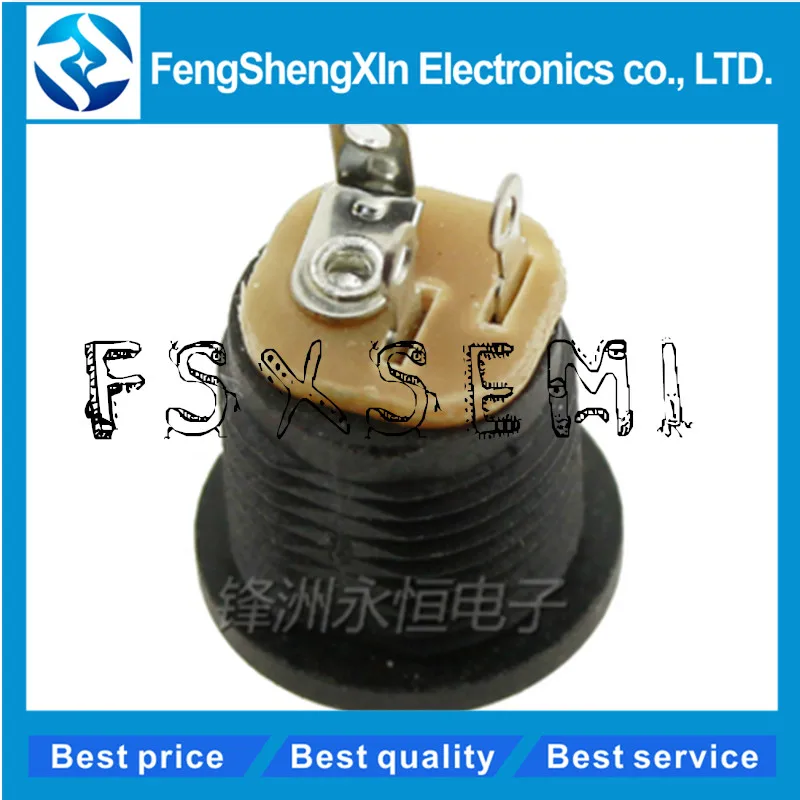 10pcs/lot DC-022 5.5-2.1 Round hole screw nut DC power socket /outlet /jack 5.5 x 2.1mm