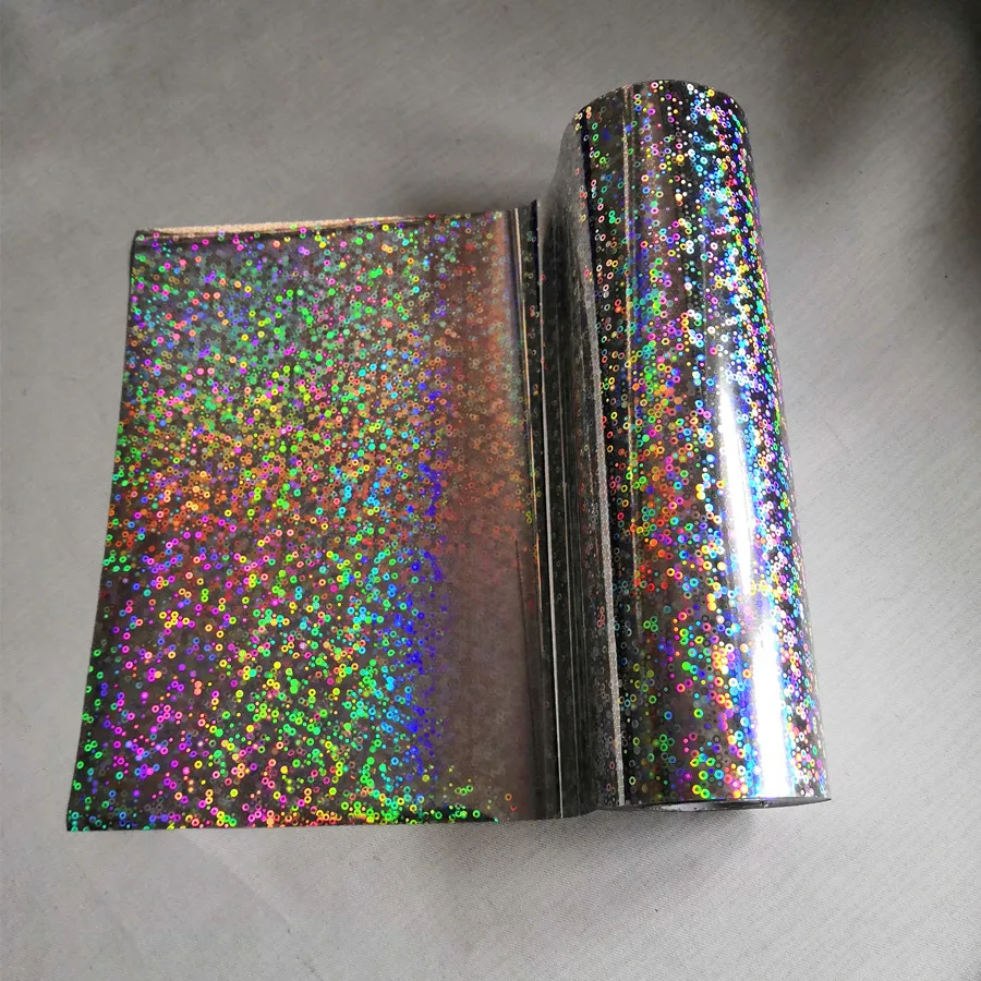 Hot stamping foil  holographic foil B06 silver small circle pattern hot press on paper or plastic heat transfer film