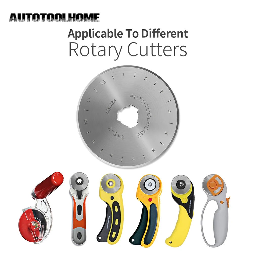 Autotool home 5 قطعة 45 60 28 مللي متر شفرات دوارة القواطع خليط النسيج والجلود الحرفية الصلب شفرات دائرية الخياطة اللحف ل Olfa #4