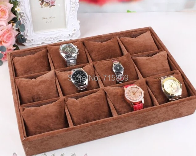 

Free Ship 1pcs Coffee Color Velvet Bracelet Jewelry Display Pillows Bangle/ Watch Small Storage Tray r