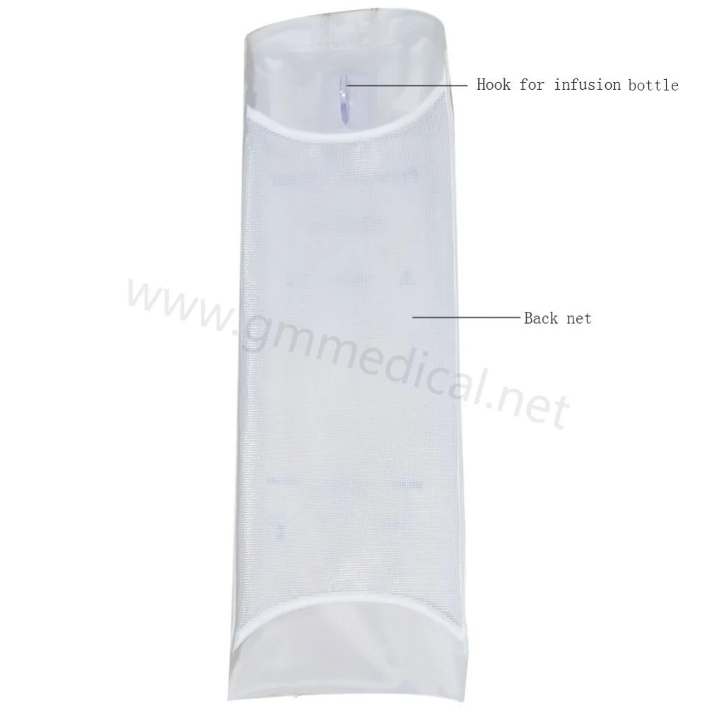 1000ml Reusable Nylon Pressure Infusion Bag with Pressure Display,White,Back Net and Edge Stitching