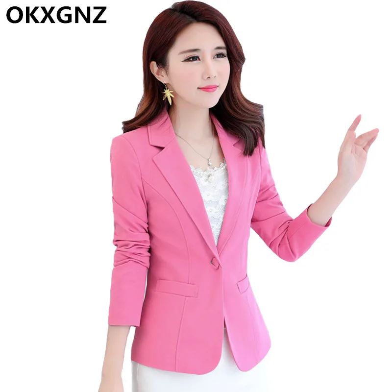 

2019 Autumn Blazer Long Sleeve Blaser Women Suit Jacket Female Feminine Blazer Femme Elegant White Black Ladies Work Blazer M21