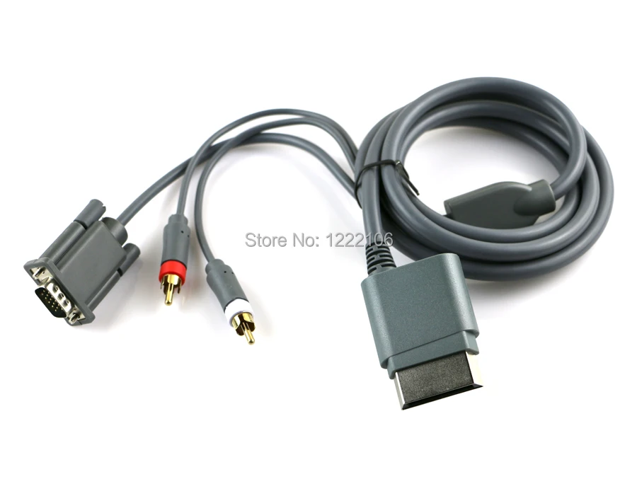 

1PC For XBOX 360 HD High Definition Video Audio HDTV RCA AV VGA PC Monitor Cable Cord Connecter For xbox360