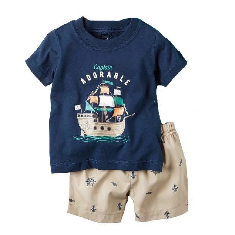 Giraffe Clothes Suit For Boy 6 9 12 18 24 Month Summer Baby Tee Shirts Shorts Pants 2-Pieces Sets Outfits Cotton Tops Jumpsuits