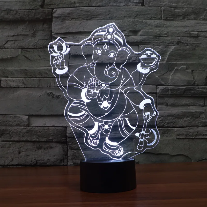 New type of foreign trade like God seven color 3D lamp creative touch energy saving LED illusion lamp toys  Christmas gift