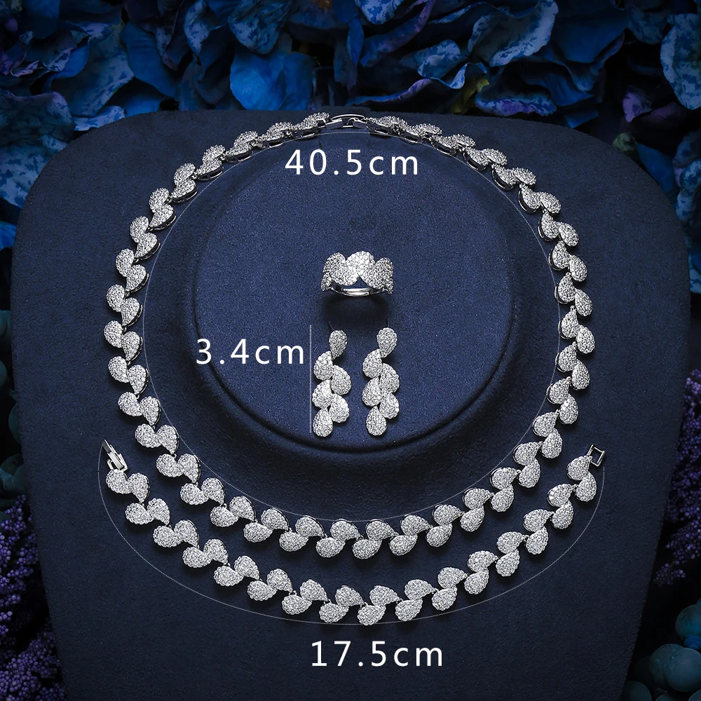 Hadiyana Luxury AAA Zircon Branch Design Jewelry Sets For Fashion Women Wedding Jewelry Accessories Set With Factory Price CN324