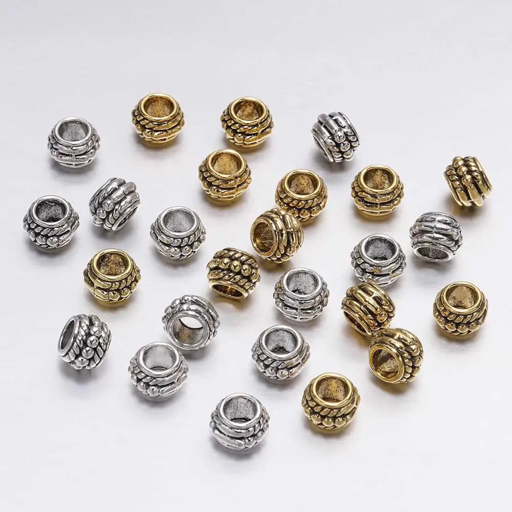 30 sztuk/partia 8mm antyczne złoto urok Vintage Plated luźne Spacer koraliki dla DIY tworzenia biżuterii ustalenia bransoletka akcesoria akcesoria