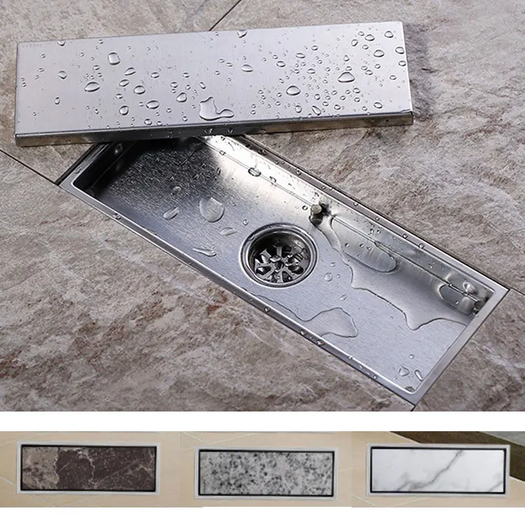 

Stainless Steel 30x11cm Invisible Bathroom Kitchen Shower Floor Drain Waste Grate Filler